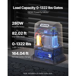 Sähköinen liukuportinavaaja 280 wattia valettu alumiinirunko muovikotelo 25 metriä 816 kilogrammaa