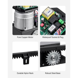 Liukuportin sähköinen avaaja 550W kuparimoottori nylonhammastanko 25 m 1500 kg