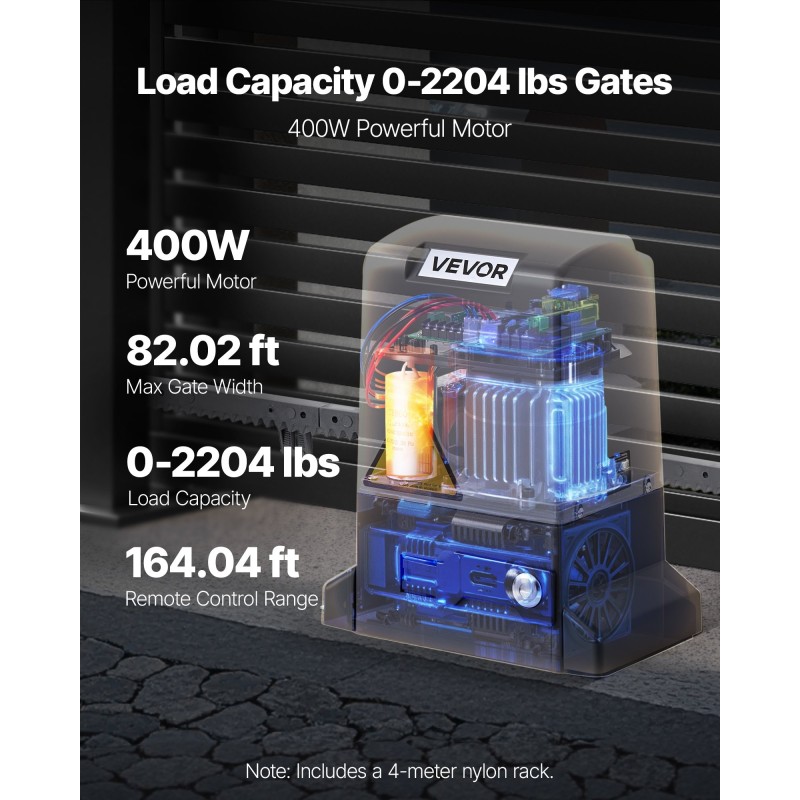 Liukuportin sähköavaaja 400 wattinen valualumiini 25 metriä 1000 kilogrammaa