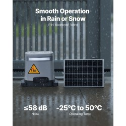 Aurinkokäyttöinen liukuportin avaaja 280 watin enintään 20 metriä 816 kilogrammaa 2 kaukosäädintä