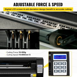 Vinyylileikkuri alumiini 720 mm materiaalinsyöttö 630 mm leikkuuleveys askelmoottori lattiateline