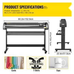 Vinyylileikkuri jalustalla 1350 mm 53 tuumaa 1260 mm alumiinirunko Signmaster ohjelmisto