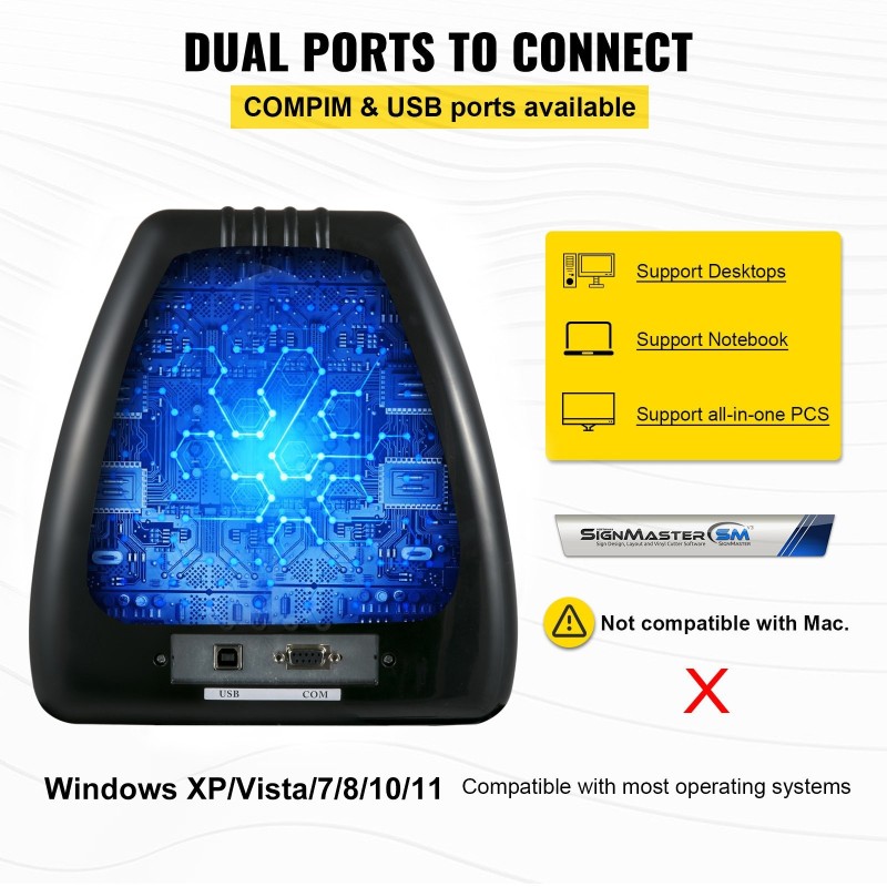 Vinyylileikkuri 34 tuumaa 870 mm paperinsyöttö ohjelmistolla lattiatelineellä