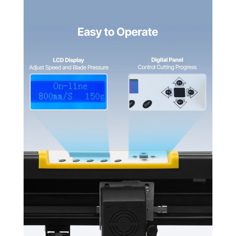 Vinyylileikkuri 870 mm syöttöleveys 780 mm leikkuualue automaattinen kontuurileikkaus 3 terää