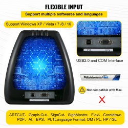 Vinyylileikkuri ja piirturi 53 tuuman lattiatelineellä tarroihin ja kyltteihin