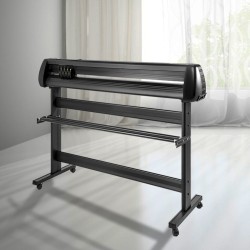 Vinyylileikkuri ja piirturi 53 tuuman lattiatelineellä tarroihin ja kyltteihin