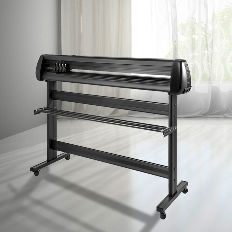 Vinyylileikkuri ja piirturi 53 tuuman lattiatelineellä tarroihin ja kyltteihin