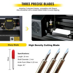 14-tuumainen vinyylileikkuri maksimi 375 mm syöttö 285 mm leikkuuleveys teräspaine 10–500 g