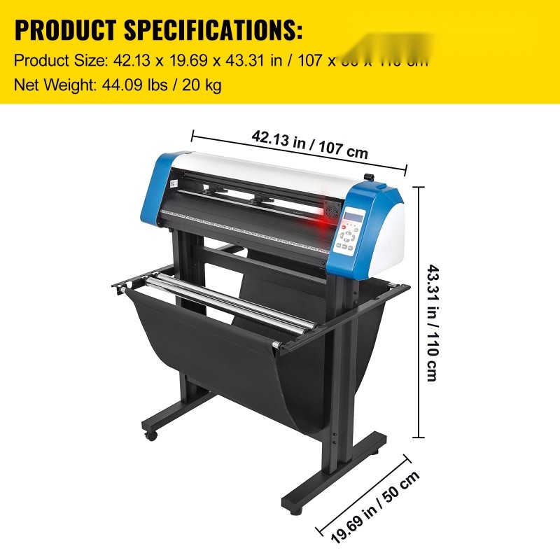 Puoliautomaattinen 34 tuuman vinyylileikkuri tarralle taustavalaistulla näytöllä moniliitännöillä