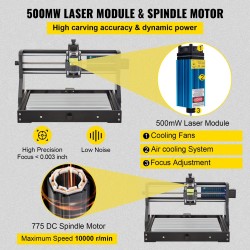CNC 3018 3-akselinen kaiverrus ja jyrsinkone alumiini bakeliitti 300x180x45 mm