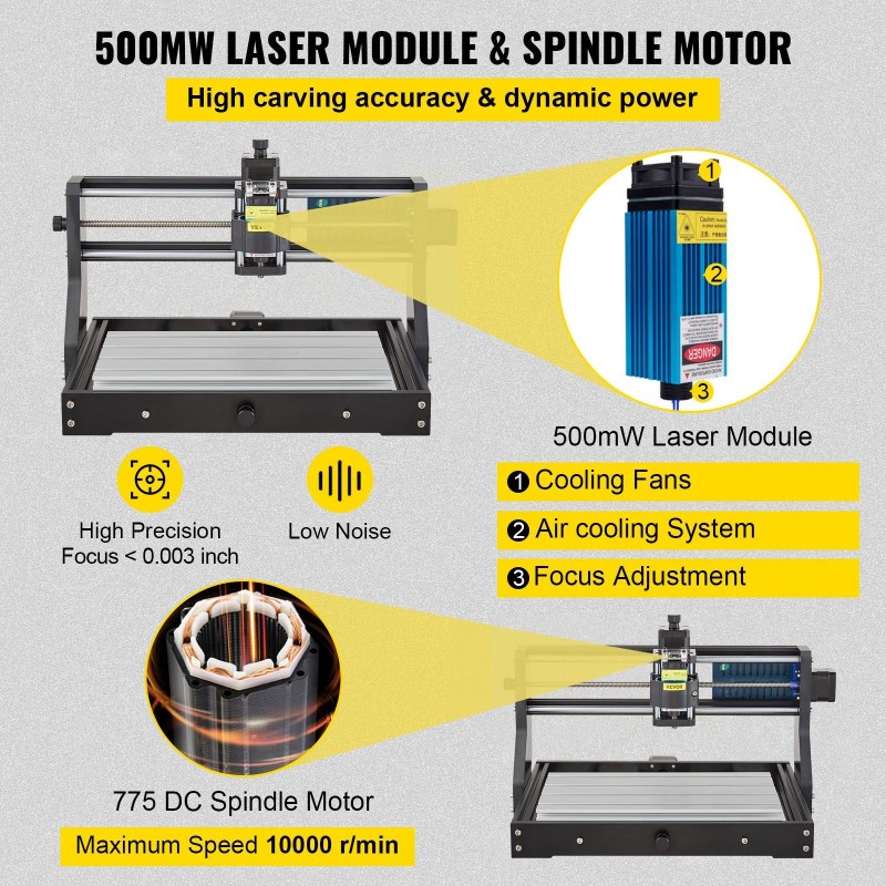 CNC 3018 3-akselinen kaiverrus ja jyrsinkone alumiini bakeliitti 300x180x45 mm