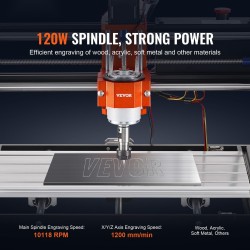3-akselinen CNC-jyrsin ja kaiverruskone 300x200x72 mm 120 W
