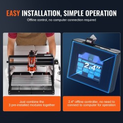 3-akselinen CNC-jyrsin ja kaiverruskone 300x200x72 mm 120 W