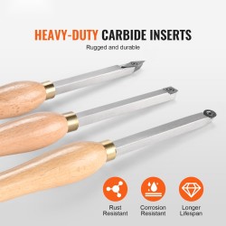 Sorvitalttasetti 3 kpl kovametalliterät puukahvoilla 200 mm säilytyslaatikolla