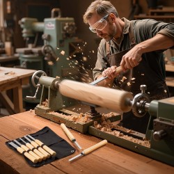 Sorvitalttasetti 8-osainen hiiliterästerillä 2 viistotalttaa 3 kuppitalttaa Oxford-kankainen laukku