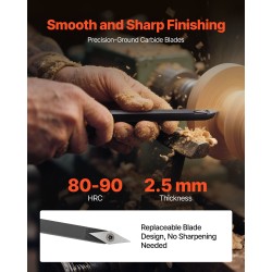 4-osainen puun sorvaussarja kovametallikärjillä puukahvoilla puulaatikolla karkea viimeistely ontto sorvaus