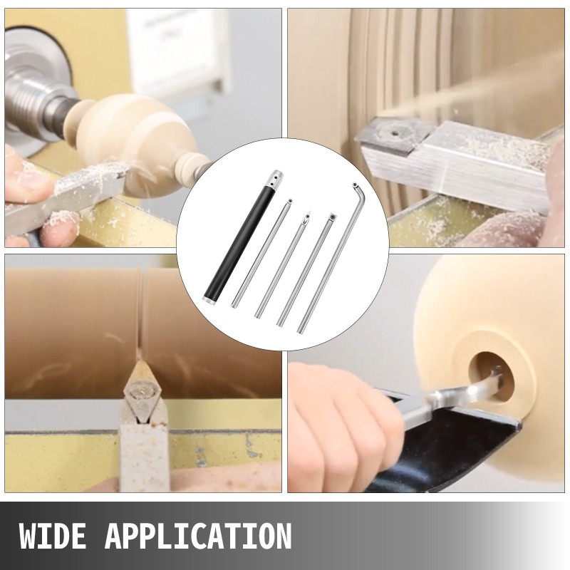 Puunsorvaustyökalusarja 4-osainen kovametalliterillä alumiinikahvalla kahva 295 mm varsi 250 mm