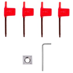 Puunsorvaustyökalusarja 4-osainen kovametalliterillä alumiinikahvalla kahva 295 mm varsi 250 mm