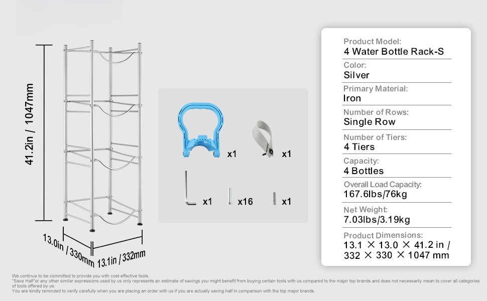 Nelitasoinen 5 gallon vesikanisteriteline