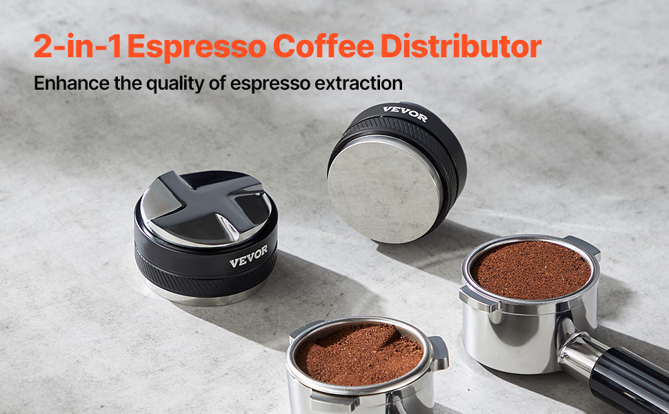 Käsikäyttöinen espressotamperi ja kahvijakaja