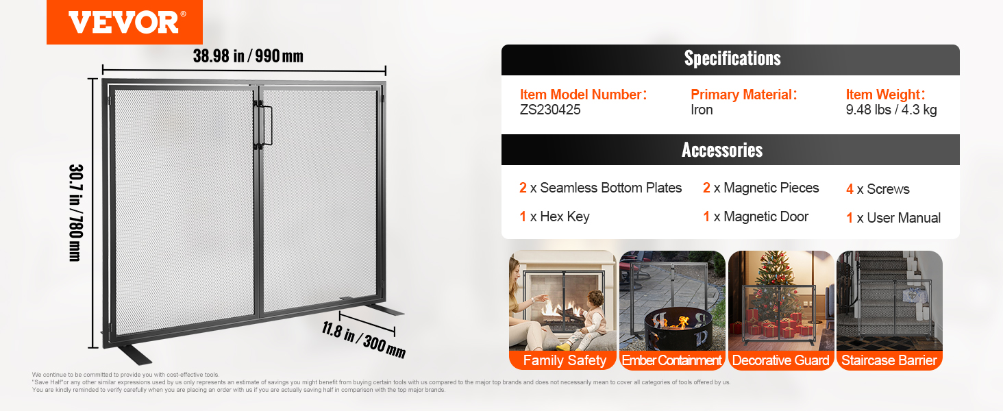 Tulisijan kipinäsuoja sisustuksessa