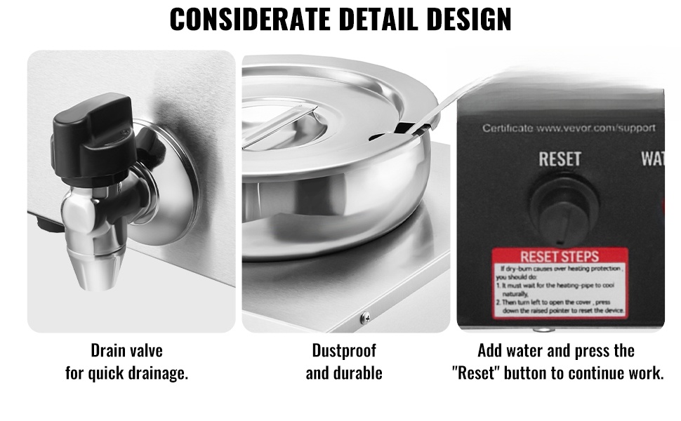 Keittohaude, kannet ja tyhjennysventtiili