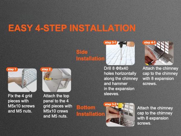 Savupiipun hattu asennettuna