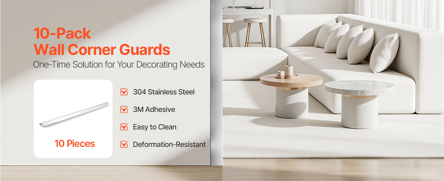 Ruostumattomasta teräksestä valmistettu seinän kulmasuoja