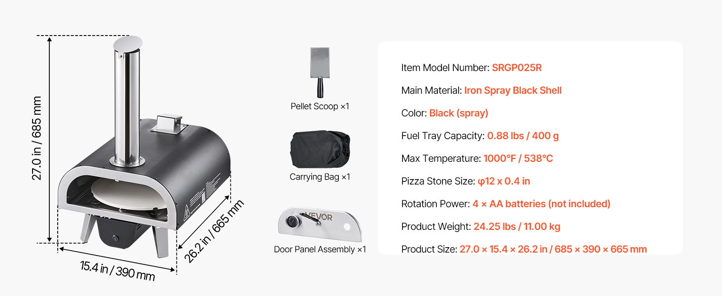 Pizzauunin mukana tulevat tarvikkeet
