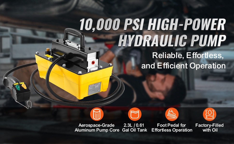 Ilmahydrauliikkapumppu 10,000 PSI