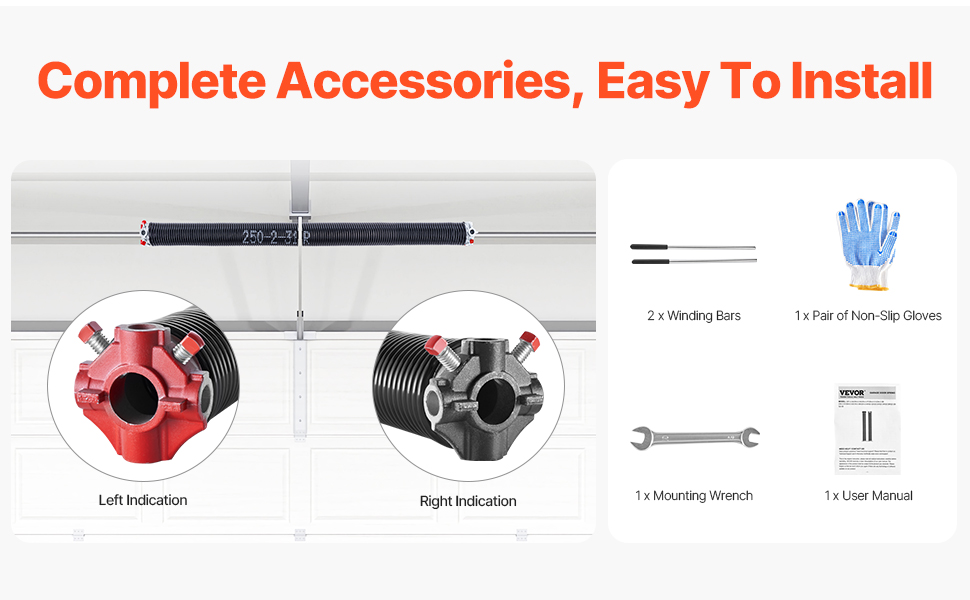 Asennustarvikkeet autotallin oven jousille