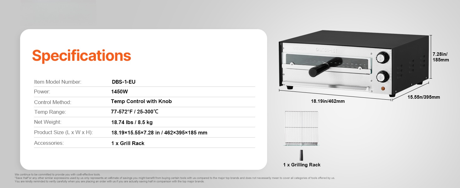 Sähköinen pizzauuni, yleisnäkymä