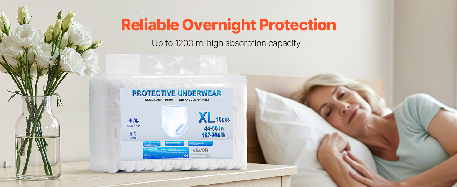 Aikuisten suojahousut, näkymä edestä