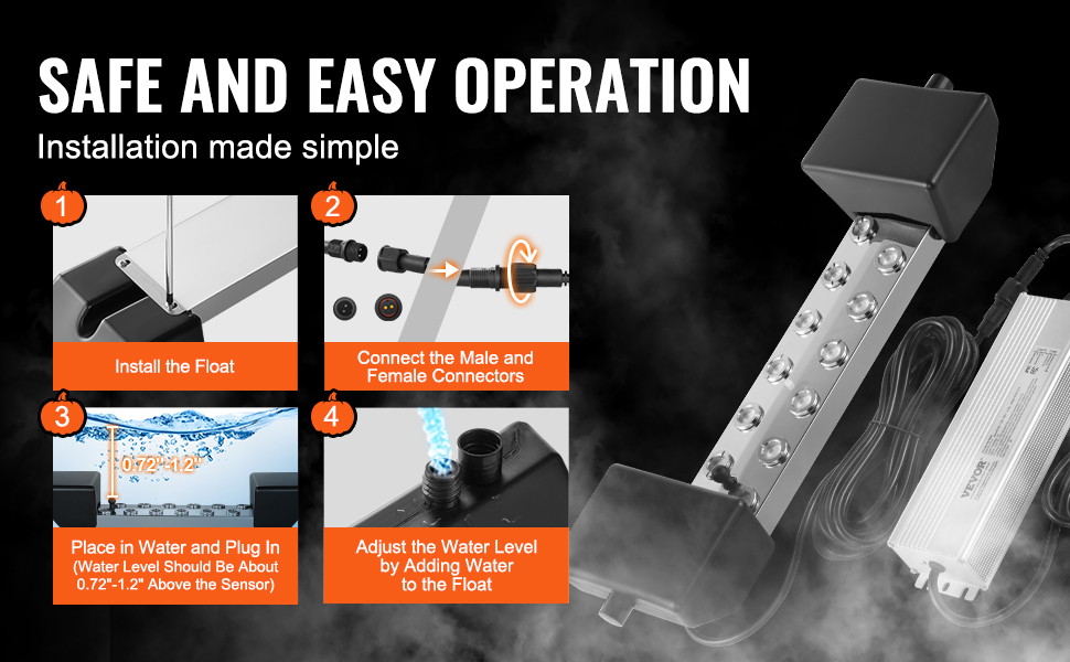 Ultraäänisumuttimen helppo asennus