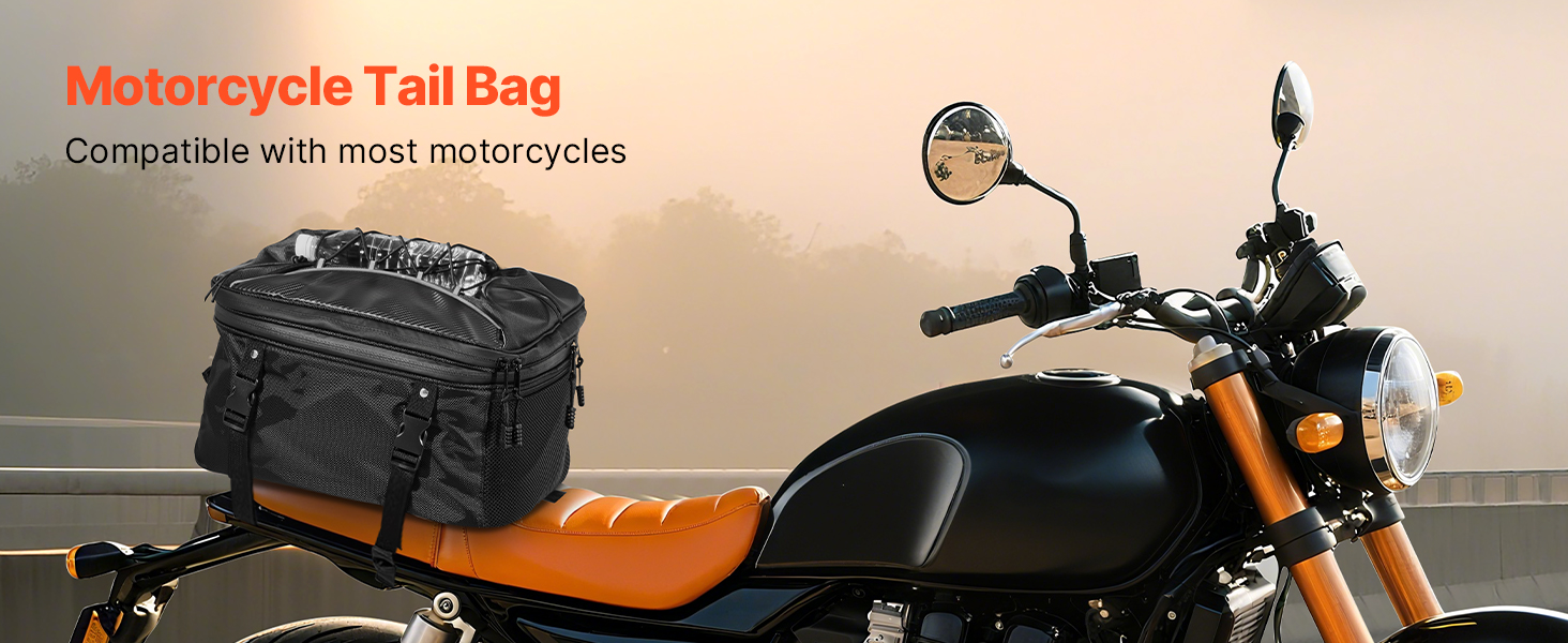 Moottoripyörän takalaukku asennettuna