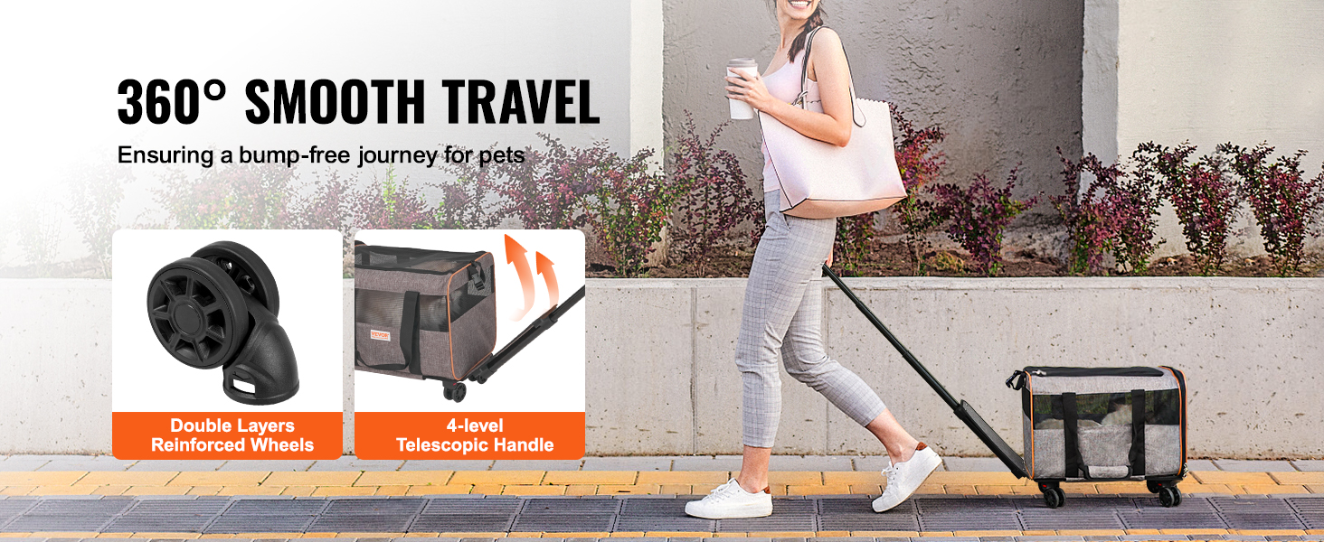 360 asteen pyörät lemmikkikuljetuslaukussa
