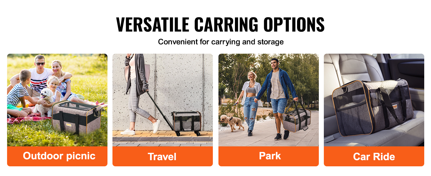 Kokoontaitettava lemmikkikuljetuslaukku käytössä