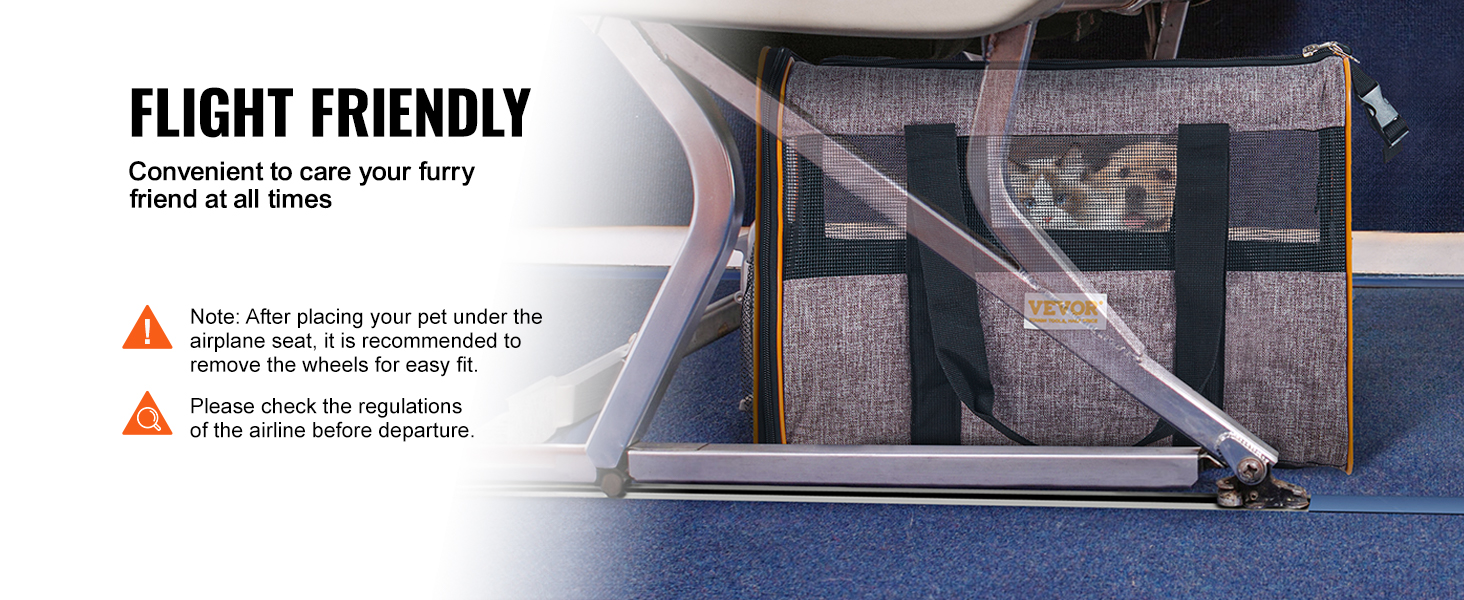 Kuljetuslaukku lentokoneen istuimen yhteydessä