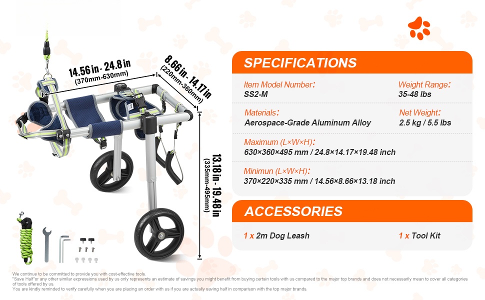 Koiran pyörätuoli sivulta ja takaa kuvattuna