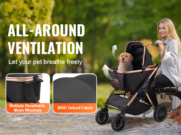 Hengittävä lemmikkirattaiden kori