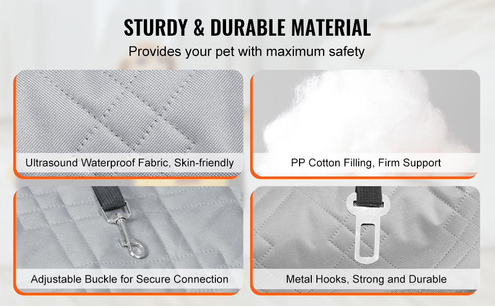 Pehmustettu ja kulutusta kestävä koiran istuin autoon