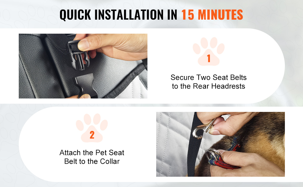 Säädettävät turvavyöt ja kiinnityshihna koiran turvaistuimessa