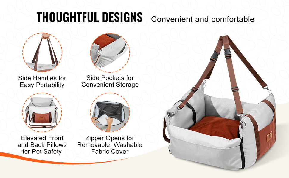 Koiran autopenkki sivukahvat ja säilytystasku