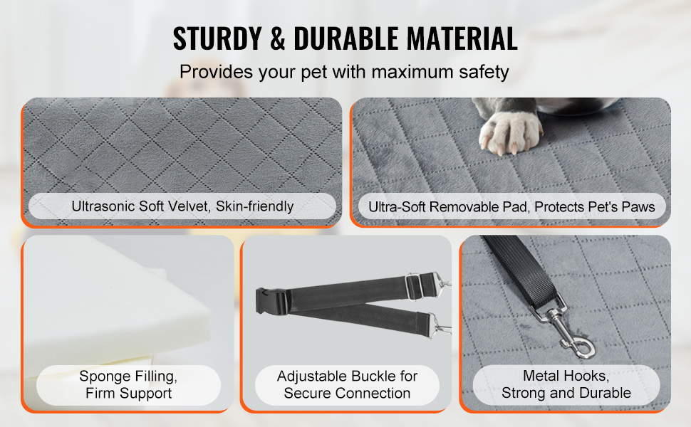 Koiran autopenkin pehmeä ja tukeva rakenne