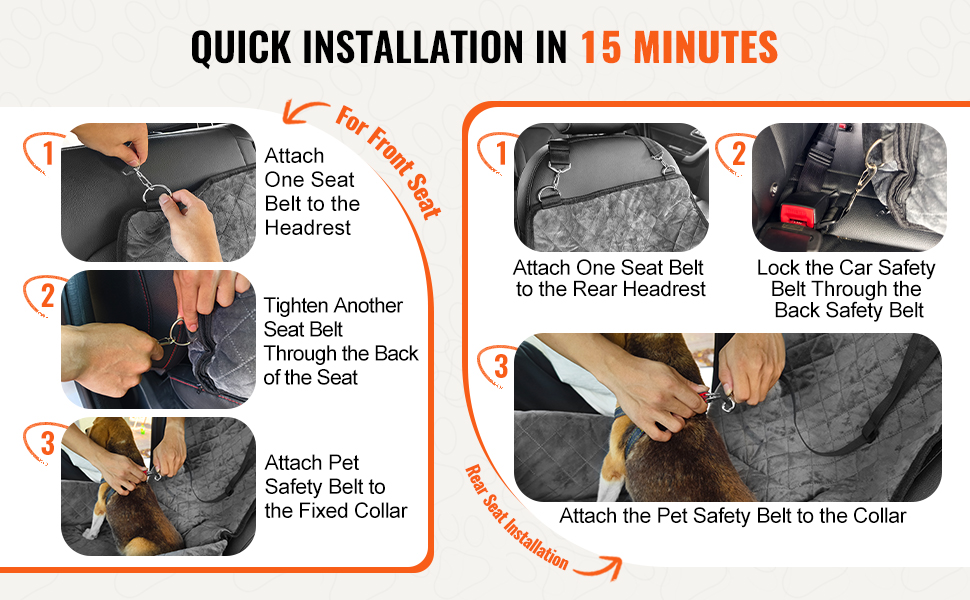 Lemmikin autopenkki turvavyökiinnityksillä