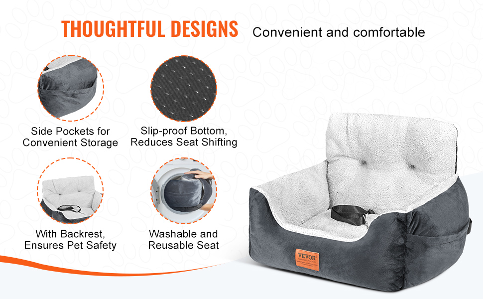 Tasku ja irrotettava päällinen koiran turvaistuimessa