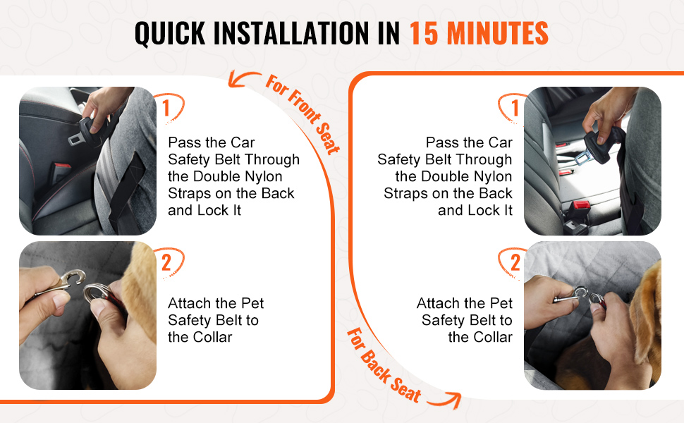 Koiran autopenkki turvavyöt ja turvahihna