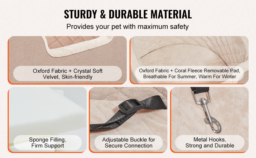 Koiran autopenkin pehmeä materiaali ja sienipehmuste