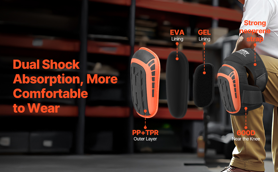 Geeli- ja vaahtopehmuste polvisuojissa