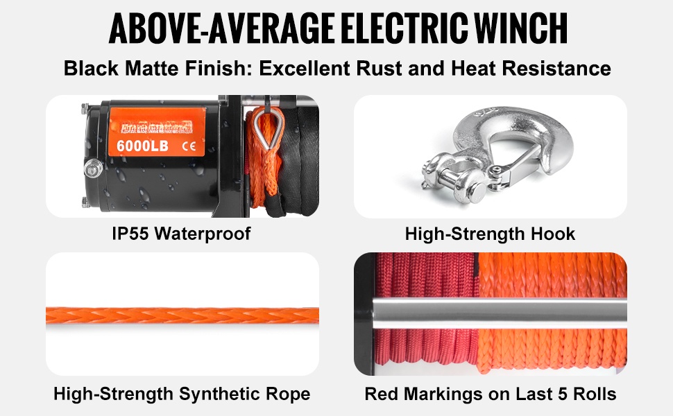 Sähkövinssin köysi ja IP55-suojaus